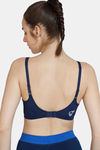Zelocity Fleece lined Wide Waist Band Sports Bra - Maritime Blue — thumbnail 3